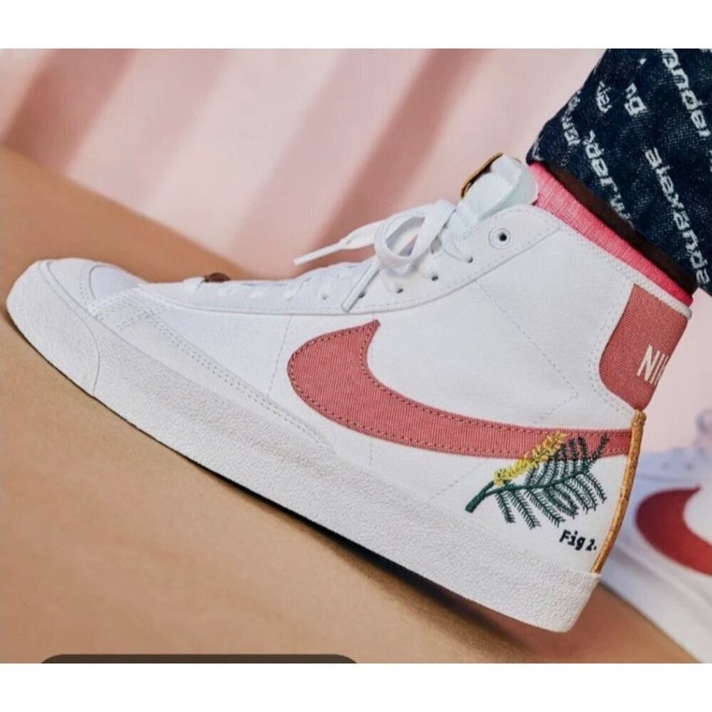 Nike Blazer Mid 77 Catechu Pink Canvas Wmns US 6 Used Clean DC9265-101